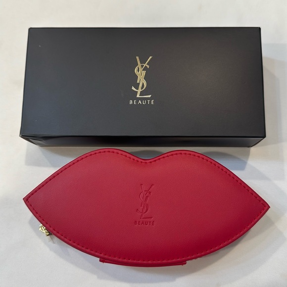 New & Authentic YSL Lip pouch with makeup brush set - Picture 1 of 11